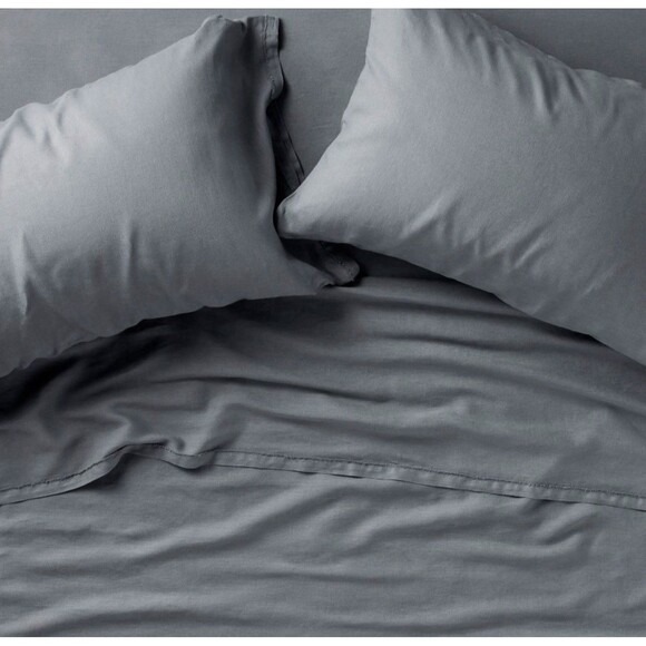 King 100% Linen Sheet Set Mineral Blue - Casaluna - Picture 1 of 7